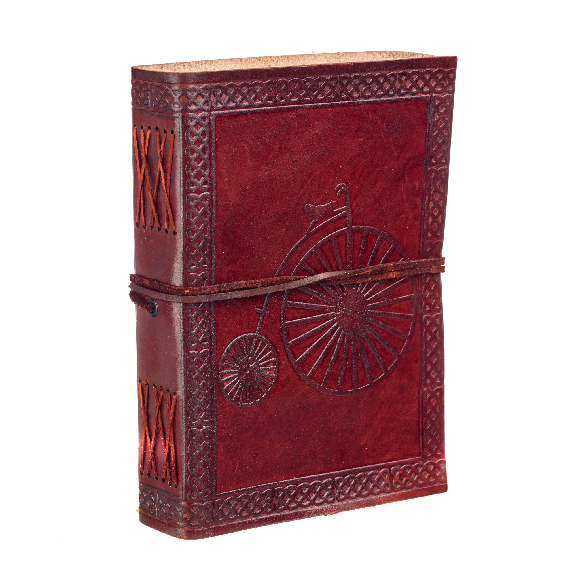 Paper High Penny Farthing Leather Journal | 13.5cm x 18.5cm | Handmade, Fair Trade & Eco Friendly Leather Bound Notebook Alternative For Men and Women