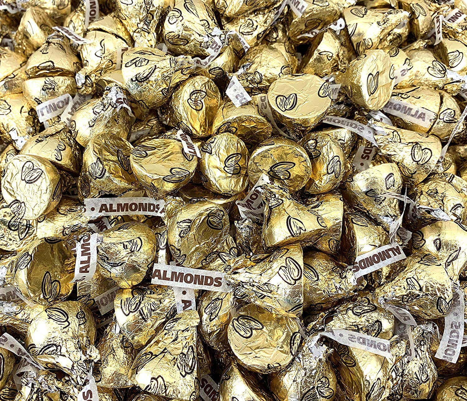 Sunny Island HERSHEY'S KISSES Almond Milk Chocolate, Gold Foil Candy, 2