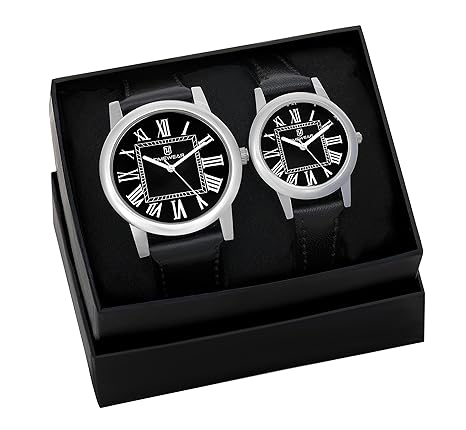 Timewear Analogue Black Dial Mens & Womens Couple Watch - Tc2-920Bdtcouple
