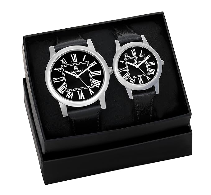 Timewear Analogue Black Dial Men's & Women's Couple Watch - Tc2-920Bdtcouple