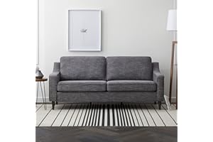 Edenbrook Jensen Upholstered Couch - Couches for Living Room - Charcoal Upholstered Couch - Living Room Furniture - Small Couch - Seats Three - Scoop Arm Modern Couch