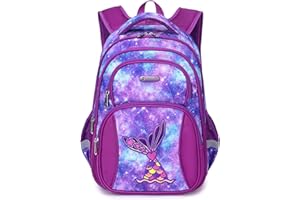 Cusangel Kids Backpack for Girls Preschool Elementary Kindergarten Mermaid School Bag 15.6″ Multifunctional Cute Large Capacity
