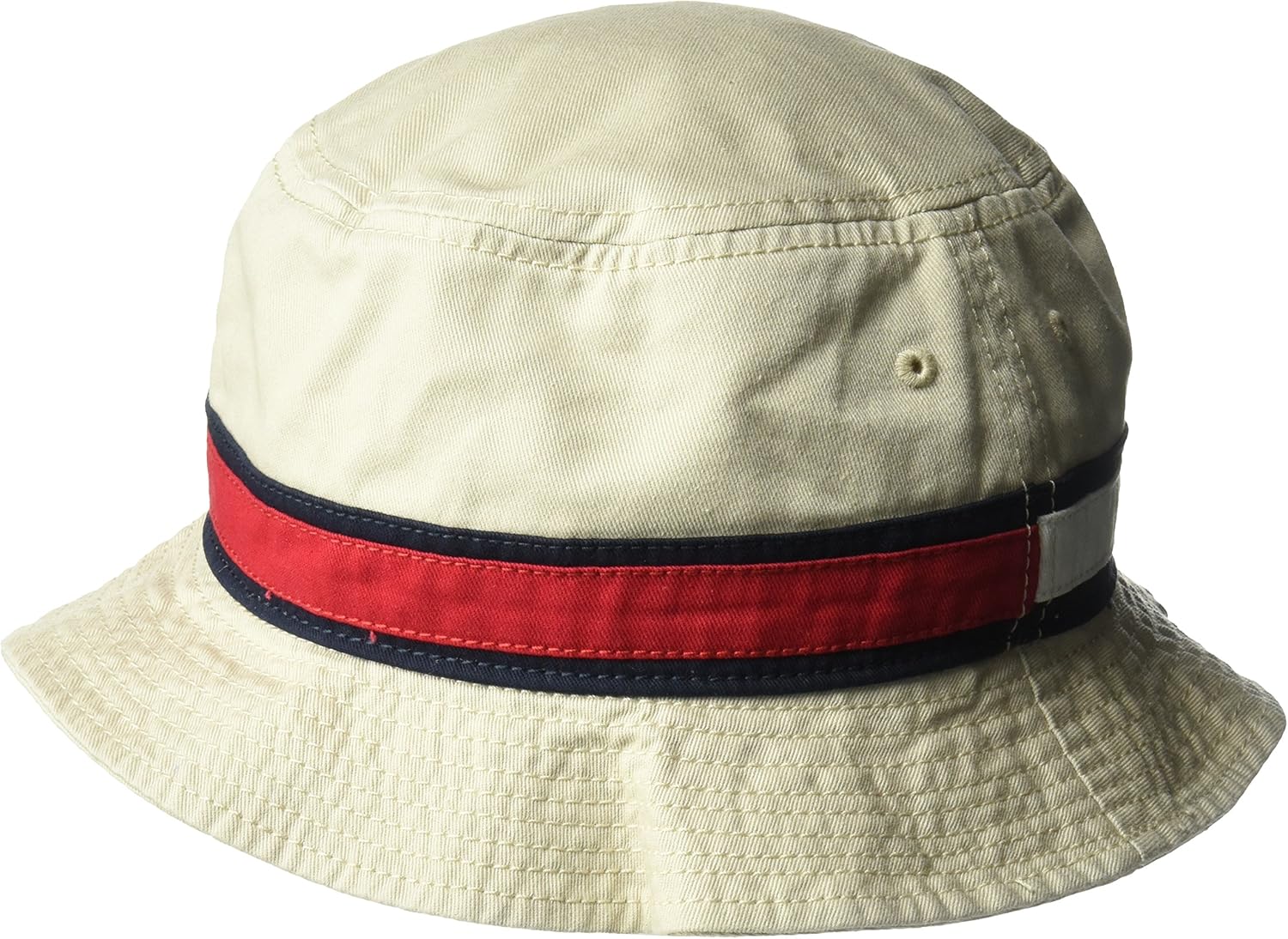 Tommy Hilfiger Men's Dad Hat Flag Bucket Cap, Stone, SmallMedium at