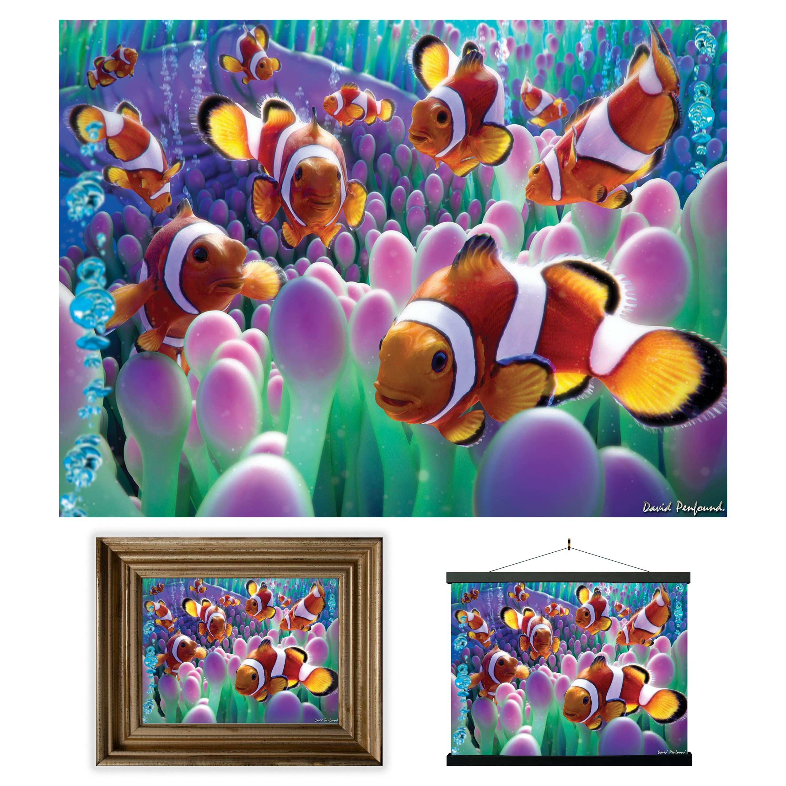 3D LiveLife Lenticular Wall Art Prints - Clown Fish from Deluxebase. Unframed 3D Ocean Poster. A perfect wall filler. Original artwork licensed from renowned artist, David Penfound