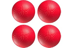 PlayBolt Playground Balls Bulk - 8.5 Inch Red Rubber Kickball Bouncy Inflatable Balls for Kids & Adults w/Hand Pump, Indoor &