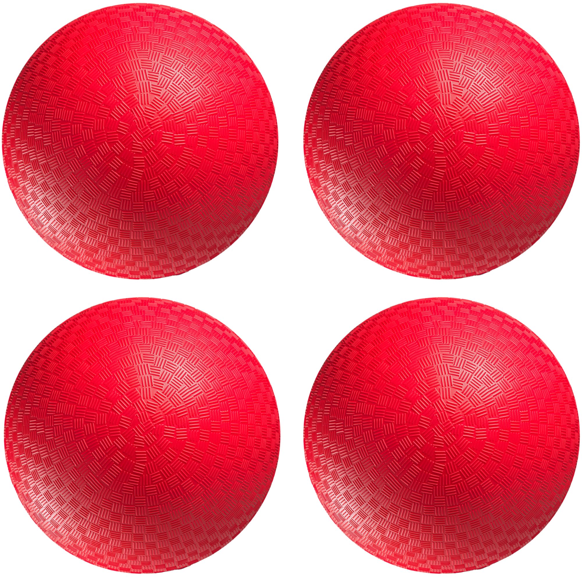 PlayBolt Playground Balls Bulk - 8.5 Inch Red Rubber Kickball Bouncy Inflatable Balls for Kids & Adults, Indoor & Outdoor Games, Kickballs, Dodgeball, Four Square, and More, (4-Pack)