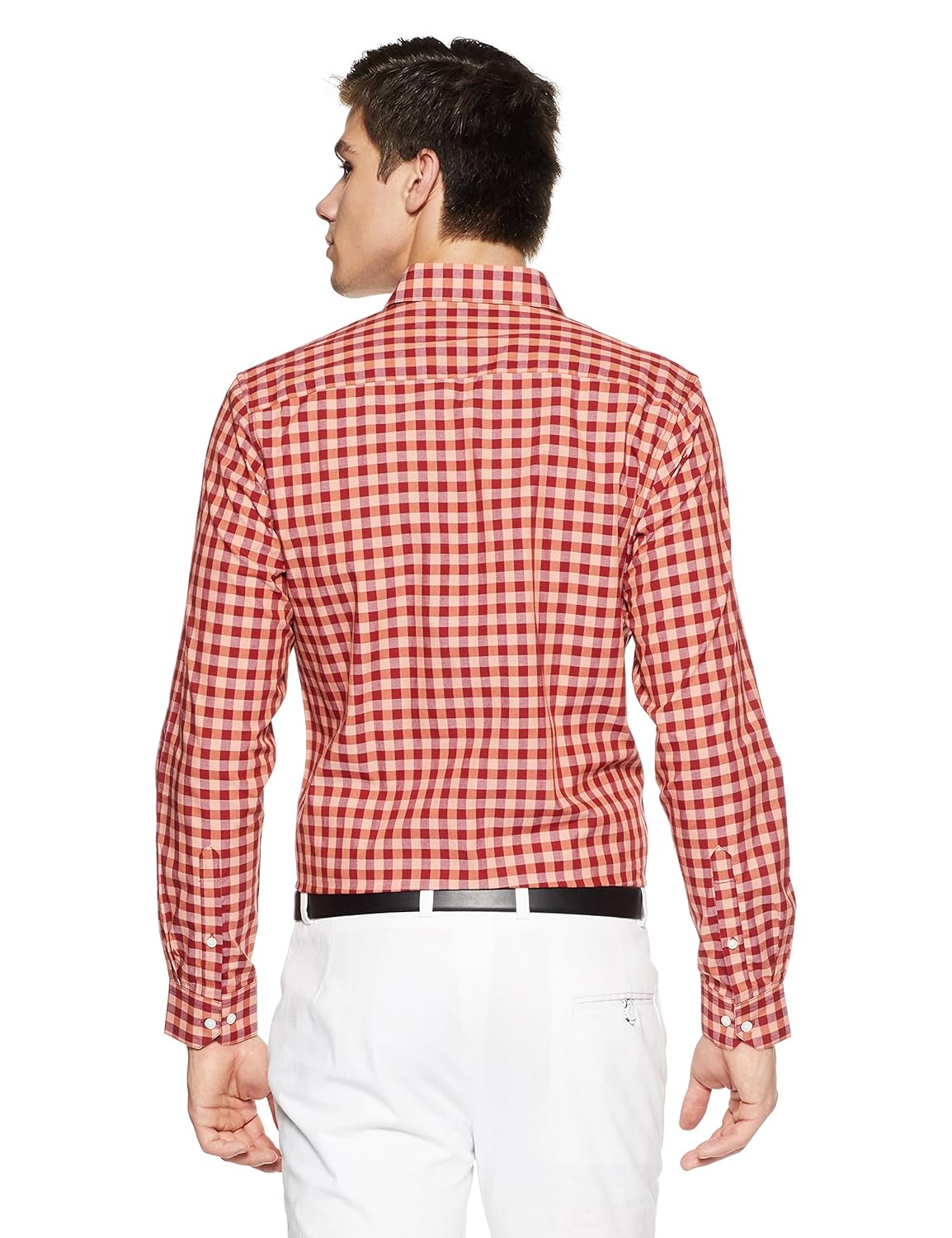 peter england men's solid slim fit formal shirt