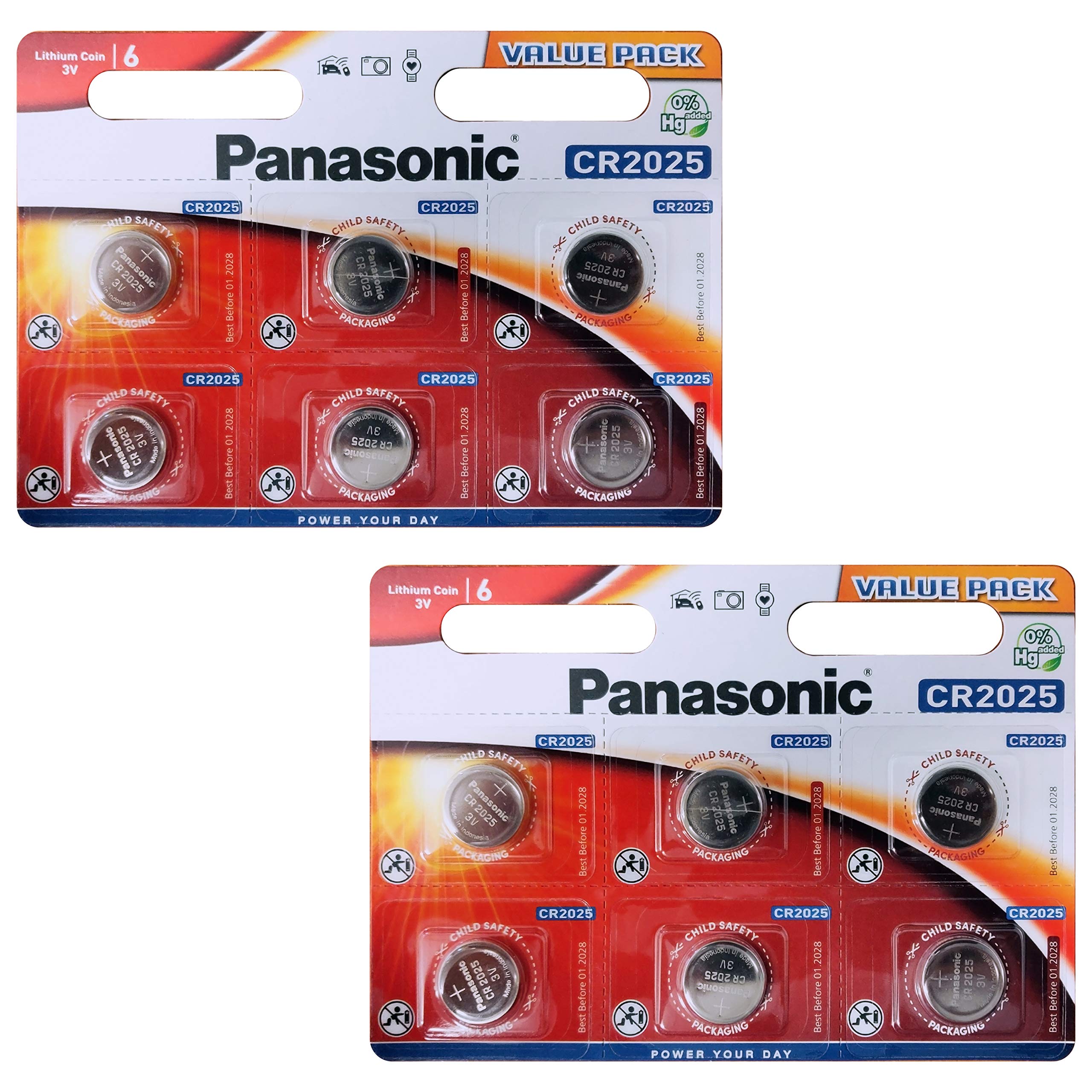 Panasonic Specialist Lithium Coin Batteries CR2025 x 12