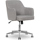 Amazon Basics Modern Home Office Desk Chair with Adjustable Height, 360 Degree Swivel, Smooth-Rolling Wheels, High-Density Foam Cushioning, Light Gray