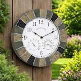 HomeZone Modern Round Slate Effect Wall Clock 35cm Battery Operated Indoors view 5
