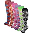 6 Pairs Women's Fancy Design Multi Colorful Patterned Knee High Socks