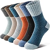 Anlisim Kids Merino Wool Hiking Socks Boys Girls Toddlers Thermal Winter Warm Boot Thick Cushion Gift Socks 6 Pairs