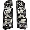 Custom Checkered Design 1911 Pistol Grips Full Size for Colt Rock Island Springfield Taurus & Clones, fits Standard Government Models, Ambi Safety Cut
