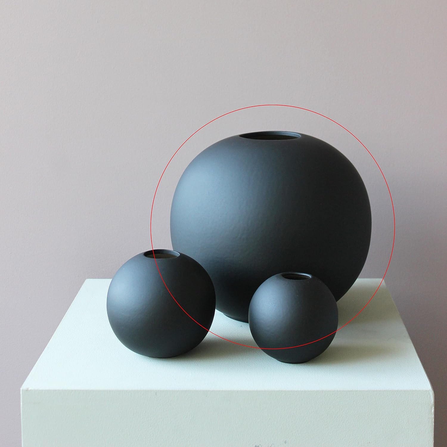 Cooee Design Ball Vase 20cm Black, 20 cm - Image 4