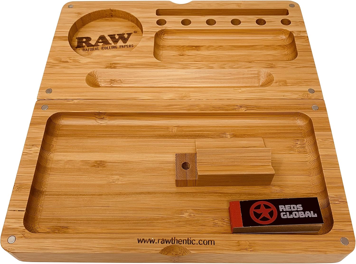RAW Reds Tips Exclusive RAW Back Flip Bamboo Rolling Tray (Original)