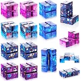 Zhanmai 30 Pieces Galaxy Infinity Cube Fidget Sensory Toy, Fresh Style | ABS Material, 5 Galaxy Styles, 1.57", Stress Relief for Adults Teens, Anxiety ADHD Focus Aid, Portable for Travel Office
