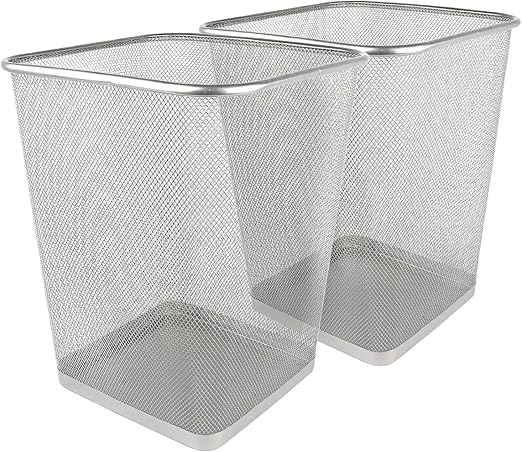 Amazon Com Greenco Mesh Wastebasket Trash Can Square 6 Gallon