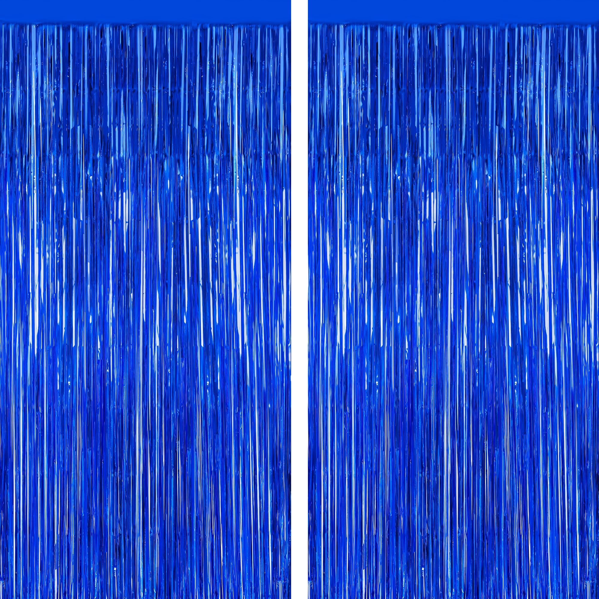 Photo 1 of 2 PCS Tinsel Backdrop, 3.28 FT x 7.05 FT Dark Blue Backdrop Curtains, Metallic Passover Fringe Curtains Party Streamer, Navy Blue Party Decorations Photo Props