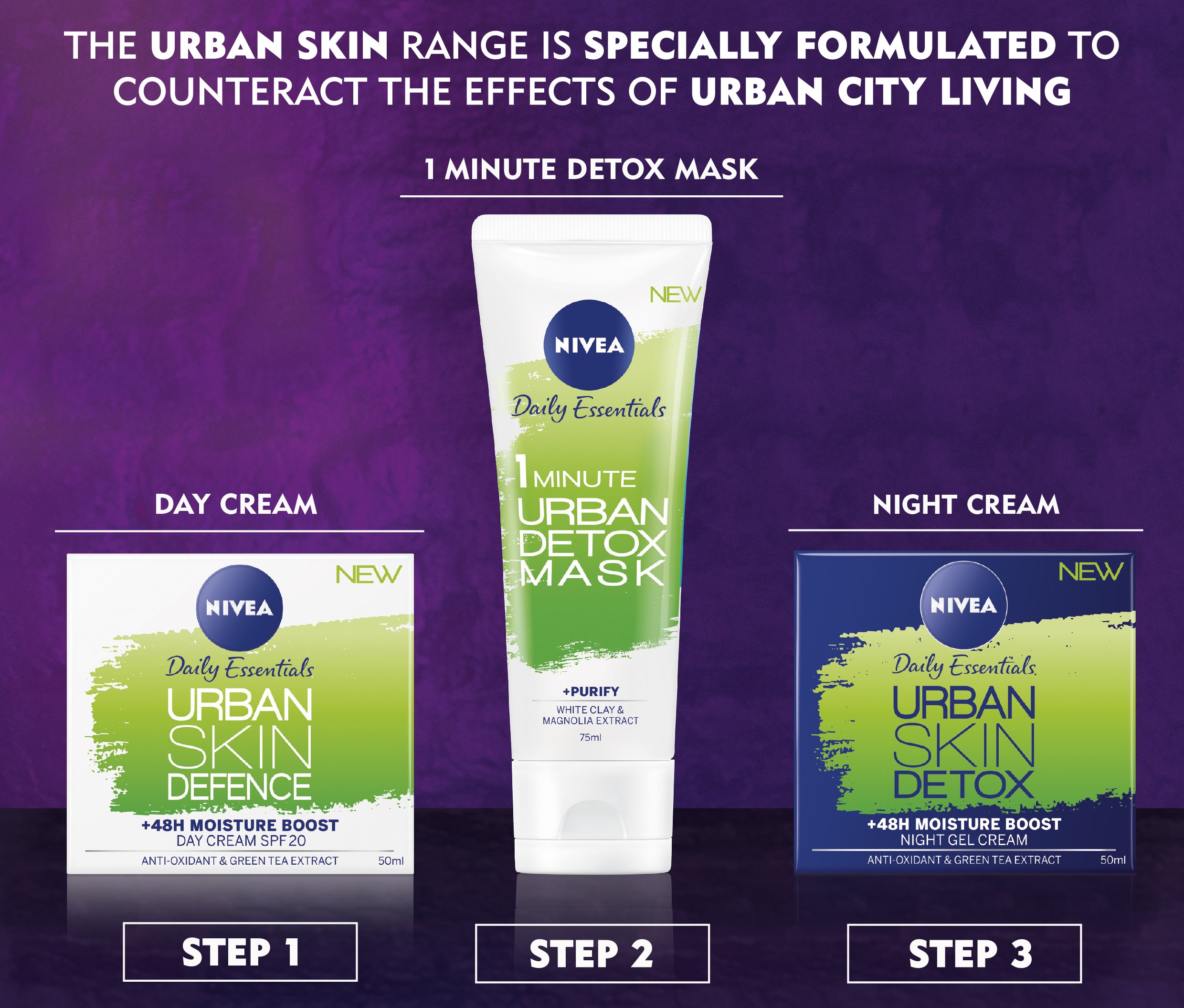 nivea daily essentials urban skin detox night gel cream