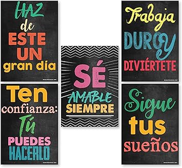 Amazon Com Spanish Classroom Decorations Set Of 5 Spanish Decor