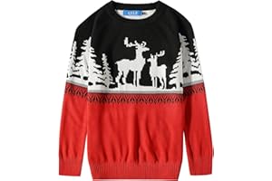 SSLR Youth Big Boys Holiday Santa Clause Pullover Sweater Ugly Christmas Sweater for Kids