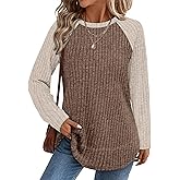 WIHOLL Long Sleeve Shirts for Women 2026 Fall Sweaters Lightweight Casual Tunic Tops Loose Fit Winter Clothing S-2XL