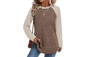 WIHOLL Long Sleeve Shirts for Women Fall Sweaters 2025 Lightweight Casual Tunic Tops Loose Fit Winter Clothing S-2XL