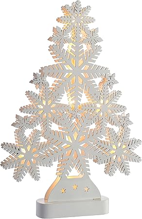 Albero Di Natale In Legno Amazon.Werchristmas Fiocco Di Neve Motivo Albero Di Natale Decorazione In Legno Legno White Large Amazon It Casa E Cucina