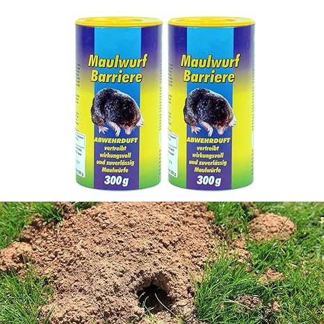 Gardigo Maulwurf-Stopp 2x 300 g Dose Granulat, Made in Germany, Maulwurfabwehr, Maulwurfschreck
