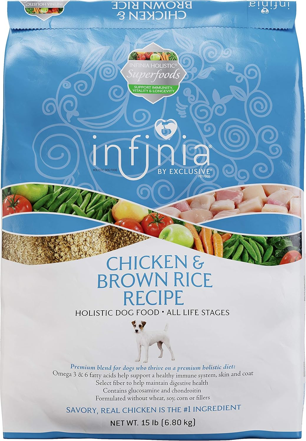 Infinia | Chicken and Brown Rice Dog Food | Nutritionally Complete - 30 Pound (30 lb.) Bag