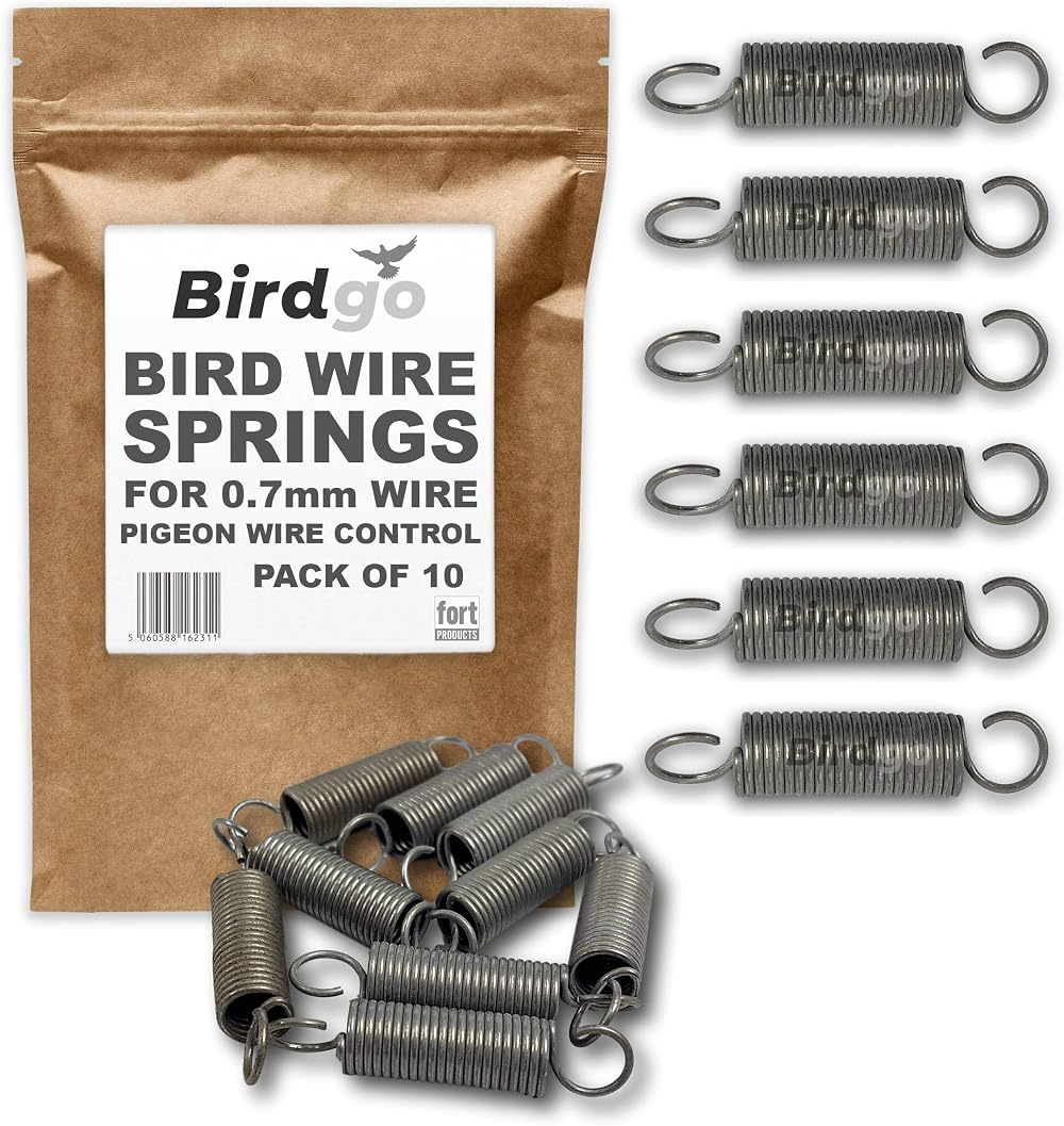 Birdgo 10x Stainless Steel Springs for Bird Post Wire Ledge Control Tension
