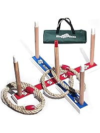 Elite Outdoor Kids Games - Ring Toss Games For Kids and Outdoor Toys Keep Kids Active - Easy to Assemble and Includes a Compact Carry Bag for Easy Storage - Fun Family Games for Kids and Adults