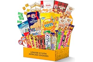 Treats from Home South African Snacks Food Box | Authentic African Candies, Chocolate Bars, & Treats | Perfect Christmas Gifts Includes Ouma Rusks, Smarties, & More | Best South African Products Care Package for Gifting & Sharing - 36 Units