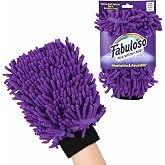 Fabuloso Microfiber Cleaning Mitt Glove, Purple | Lint-free, scratch-free dusting and washing for furniture, blinds, shelves, and car interiors