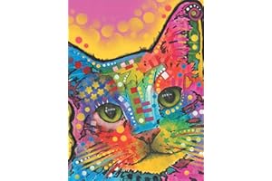 Dean Russo Tilted Head Cat Journal: Lined Journal (Quiet Fox Designs) 144, Acid-Free Pages for a Dream Diary or Journaling, with Vibrant Cover Art from Brooklyn Pop Artist Dean Russo