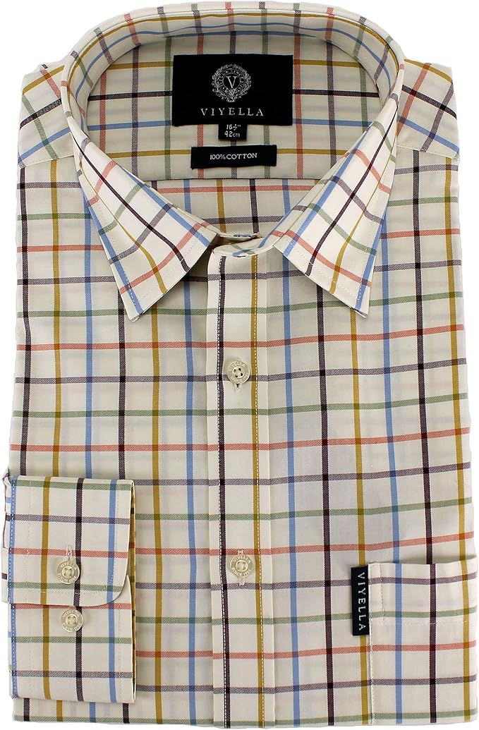 Viyella Mens Multi Coloured Tattersall Check Cotton Shirt Amazon.co.uk