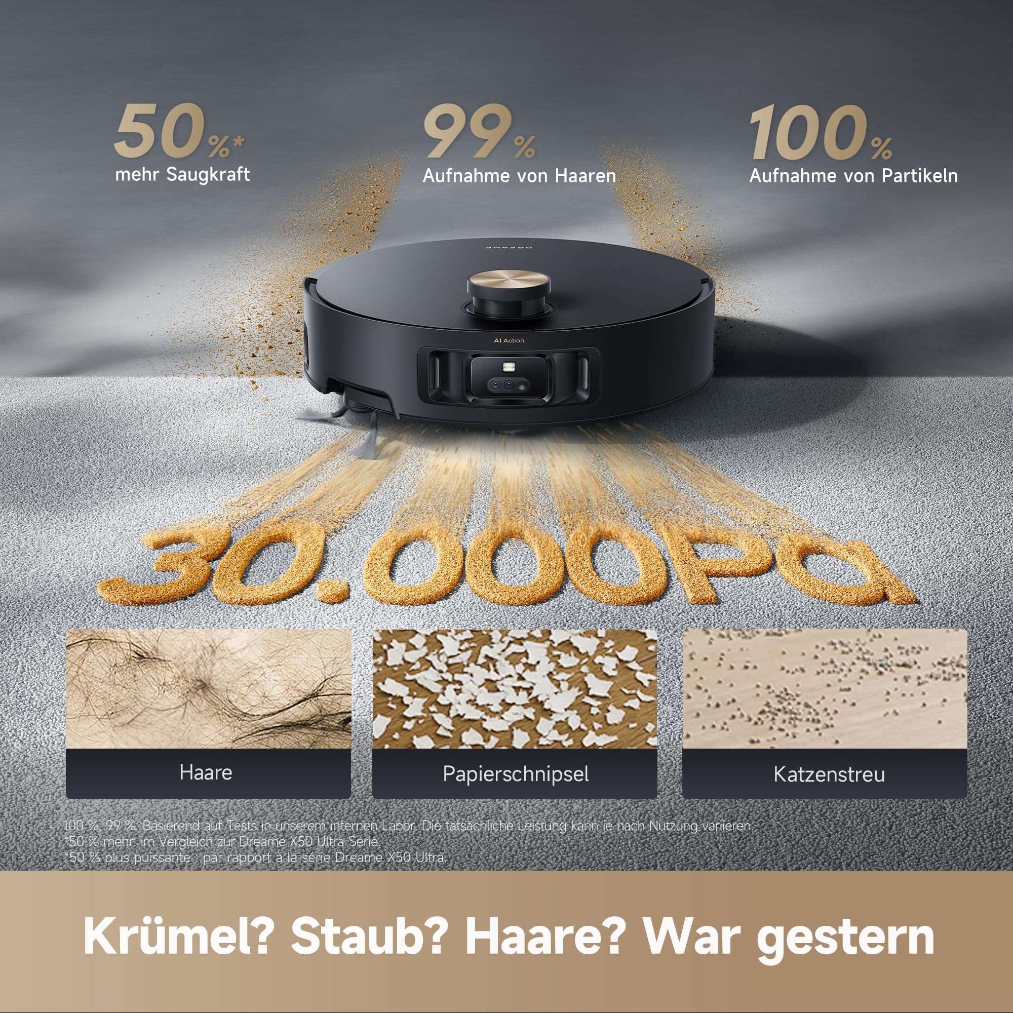 dreame Aqua10 Roller-Saugroboter mit AquaRoll-Wischer, Teppichschutz-Rollenabdeckung, 6 cm Hindernisüberwindung, automatischer Leerung, Selbstreinigung, Saugkraft von 30.000 Pa 6