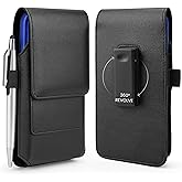 BECPLT Phone Holster for iPhone Air 17 Pro Max 16/15/14/13/12/11 Pro Max Leather Belt Case 360 Rotating Pouch Holster Belt Clip Case for iPhone Xs Max 8 Plus 7 Plus 6s+ 6+ Galaxy S25+ S24+ S23+ S22+