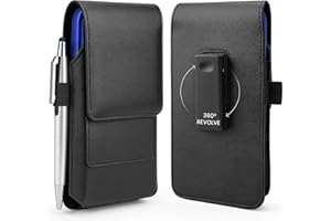 BECPLT Phone Holster for iPhone Air 17 Pro Max 16/15/14/13/12/11 Pro Max Leather Belt Case 360 Rotating Pouch Holster Belt Clip Case for iPhone Xs Max 8 Plus 7 Plus 6s+ 6+ Galaxy S25+ S24+ S23+ S22+