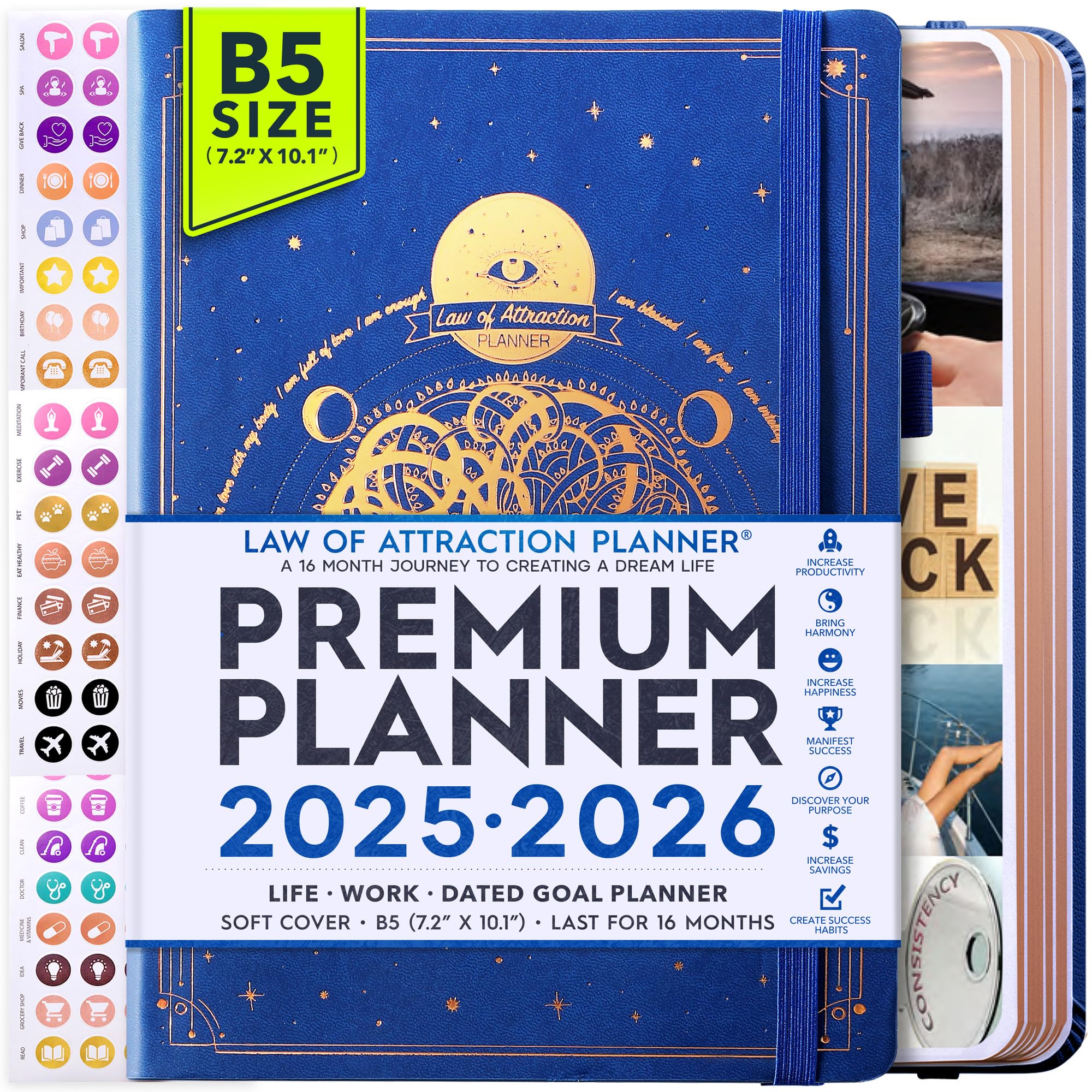 Photo 1 of 2025-2026 Planner Weekly and Monthly | 16-Month Life Planner to Increase Focus & Productivity | Reduce Overwhelm & Achieve Your Biggest Goals | Include Gift Box & Stickers | Sep 2025-Dec 2026