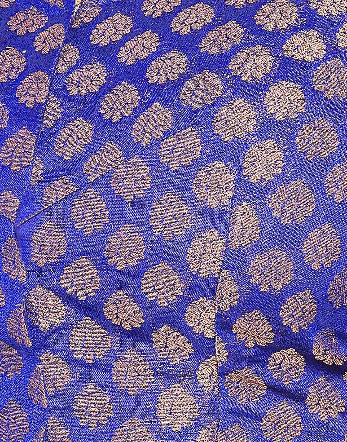 studio shringaar wedding blue solid short sleeve non-padded blouse