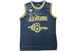 EKANBR Youth/Kids #24#8 Mamba Basketball Jersey Black Snakeskin for Bryant Fans