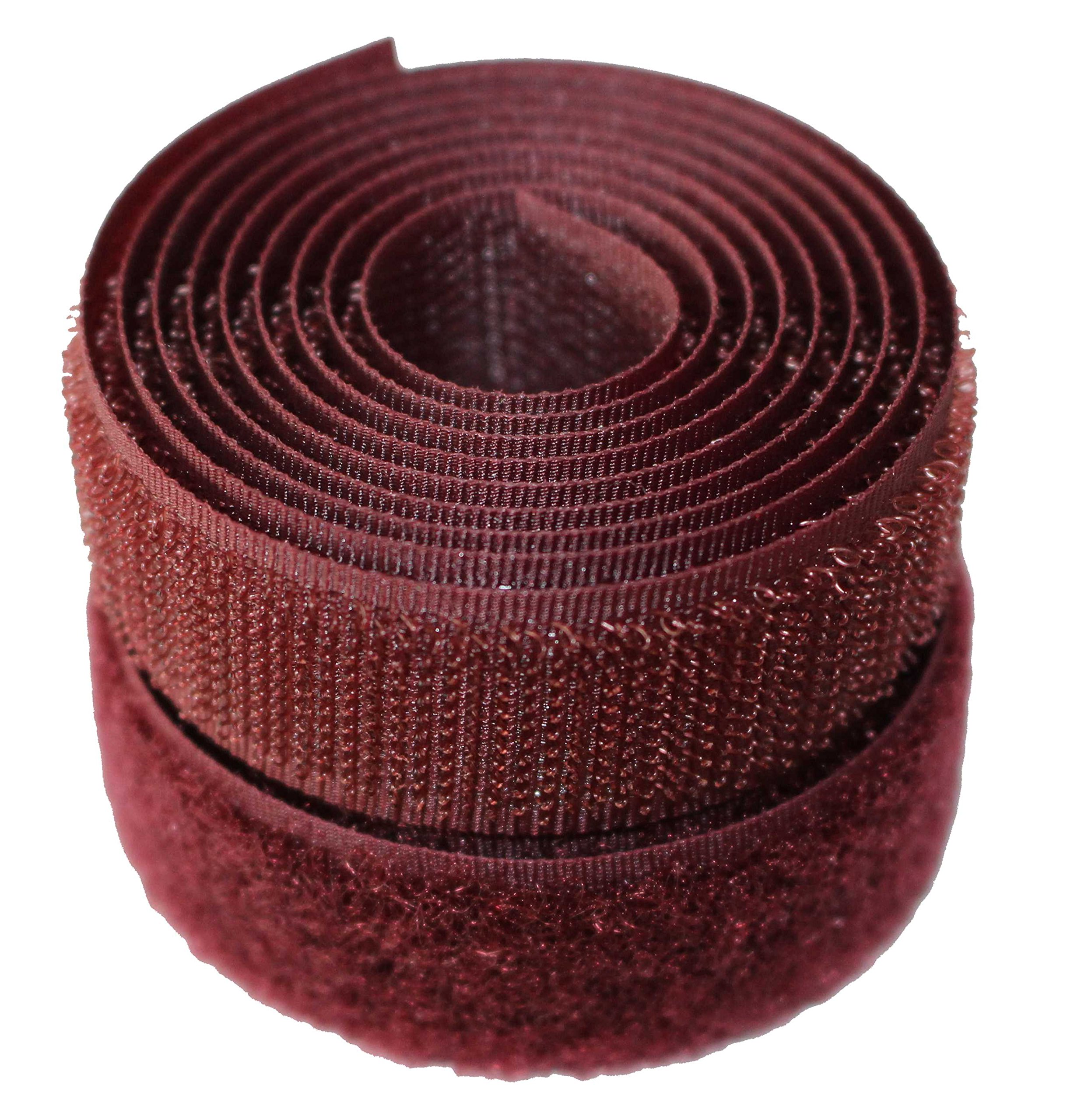Burgundy 20mm Sew-on Hook & Loop Tape Alfatex® Brand supplied by the Velcro Companies - Various Lengths (Length: 5m)