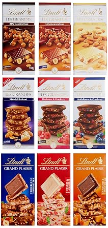 Lindt Les Grandes Schokoladentafel Set 9 Unterschiedliche Les