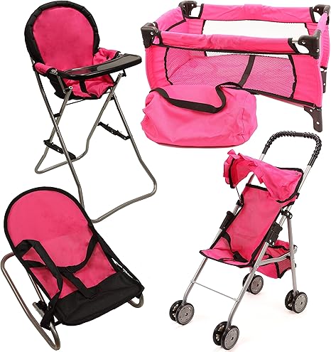 baby doll crib and stroller set