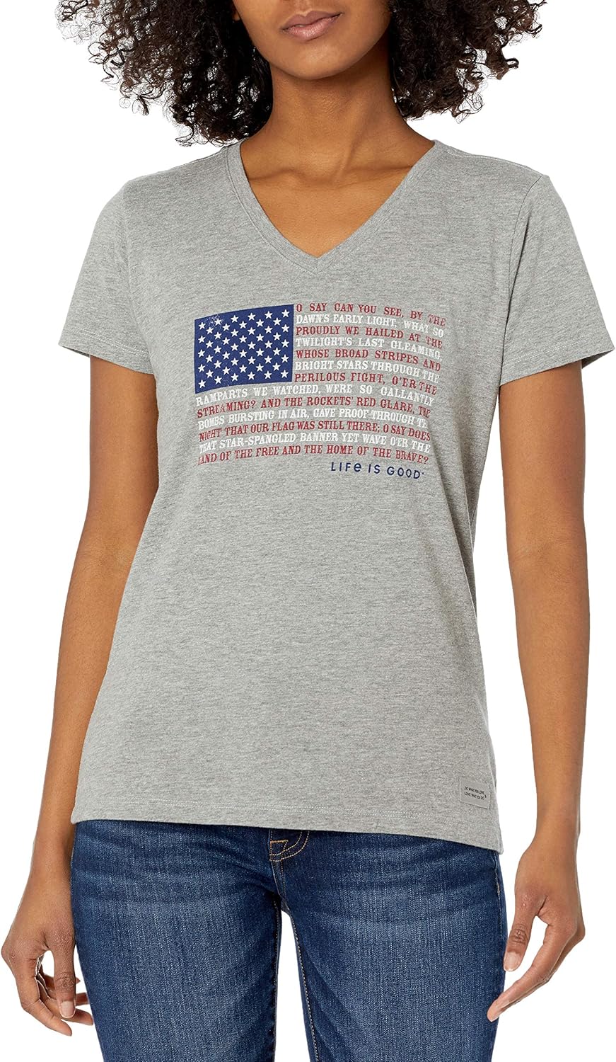 Life is Good Women's Crusher V-Neck Graphic T-Shirt: Clothing