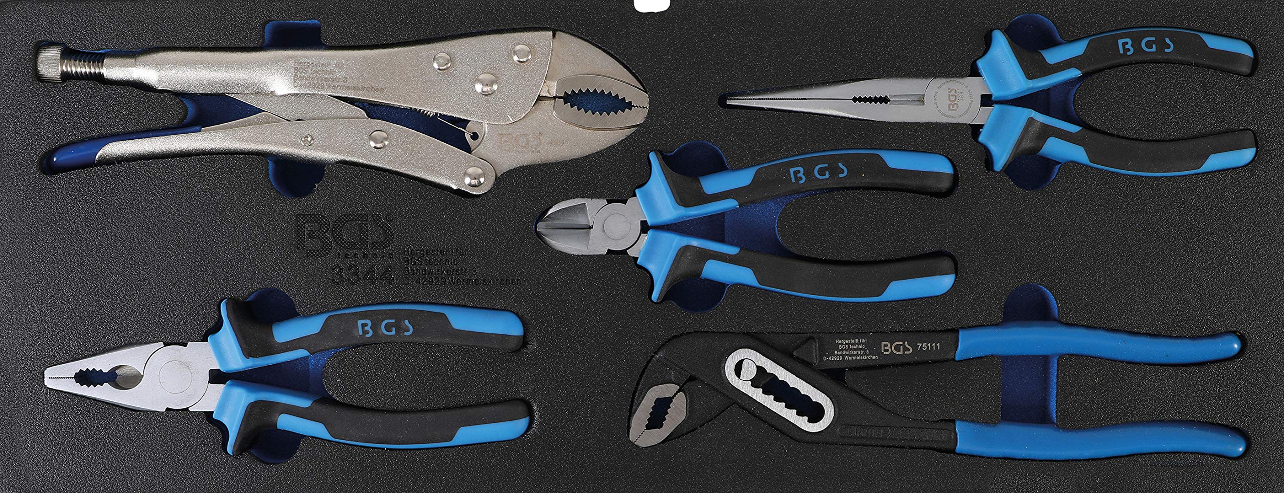 BGS 3344 | Foam Tray for BGS 3312: Pliers Set | 5 pcs.