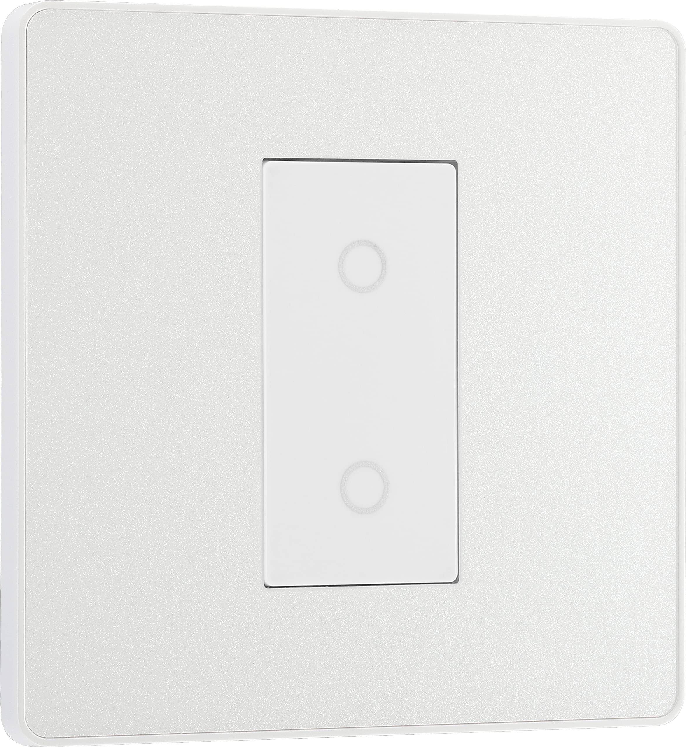 BG Electrical Single Slave/Secondary Touch Dimmer Wall Light Switch, 2-Way, Trailing Edge, Screwless Front Plate, Evolve, Pearlescent White, 200W, PCDCLTDS1W
