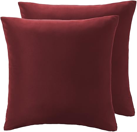 AmazonBasics - Kissenbezug, Mikrofaser Burgunderrot- 2er-Set