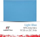 FT Fashion Track 58in Cotton Fabric By The Metre UK Light Blue 100% Cotton view 2
